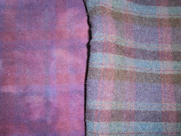 Hand Dyed and Textured Felted Wool Fabric for Rug Hooking and Appliqué 2 Fat Eighths PURPLES
