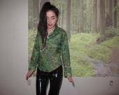 garden print blouse M