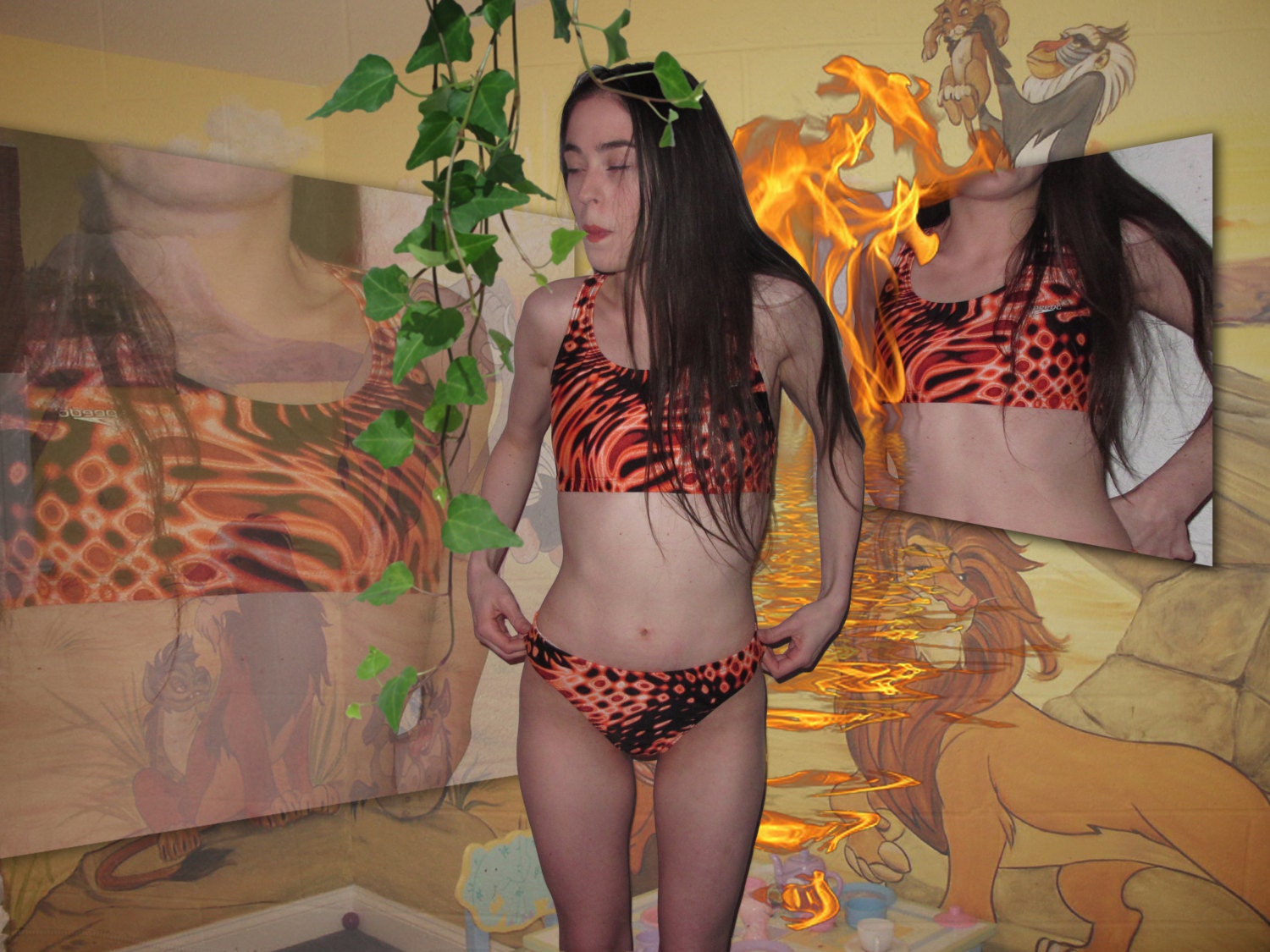 cyber flame tankini S