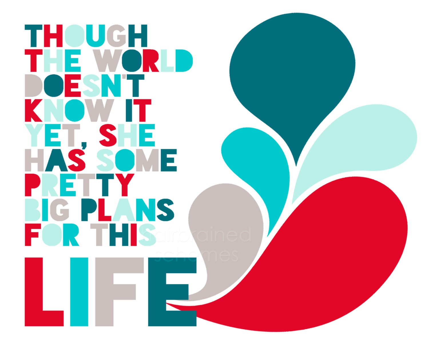 Big Plans Retro Style Digital Typographic Art Poster Print