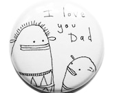 Cute Fridge Magnets, Fathers Day Gift, I Love You Dad, Man Cave, Gifts for Him, Funny Gift Idea, World's Best Dad, Black, White, Poosac