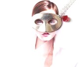 Silver Ruby Mask Necklace - Modern , hip , cool jewelry