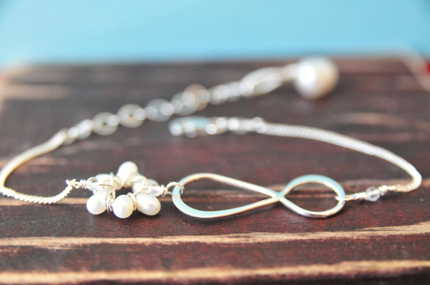Figure Eight  Infinity Bracelet/Gift With Card/Mother's Day Gift Ideas/Sterling Silver Infinity Bracelet