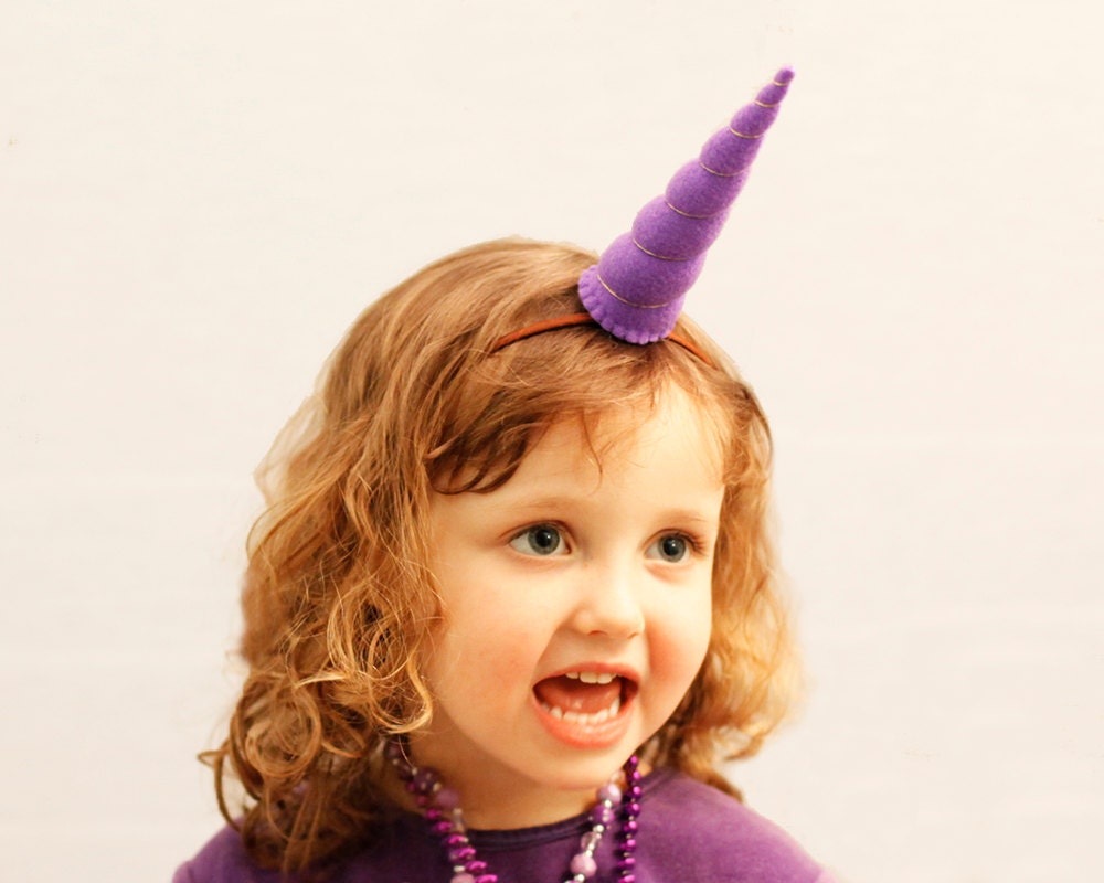 Unicorn Horn headband Original Size you choose the color with elastic headband