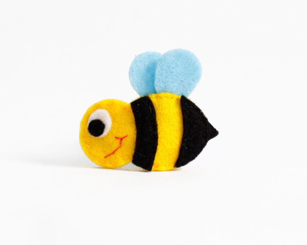 Yellow Black Bumble Bee - Felt Hair Clip - Made in Brooklyn