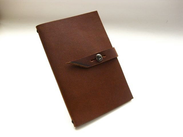 9x14 cm Moleskine Cover  (pocket size) with a Strap- Cedar Brown Leather- COVER ONLY