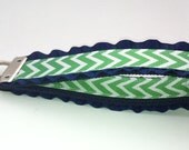 Chevron Key Fob Wristlet With Ruffle