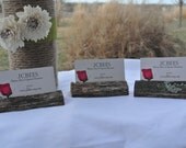 Rustic Wedding Name Card Holder, Rustic Wedding Decor, Timber Table Number Holders,  5 pcs.