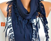 BIG SALE Dark Blue  Scarf - Pashmina Scarf - cowl scarf -  Navy Blue - fatwoman