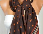 BIG SALE Polka dots Scarf - Cotton Scarf Shawl Bridesmaid Gift  Multicolor Beach wrap Pareo -fatwoman