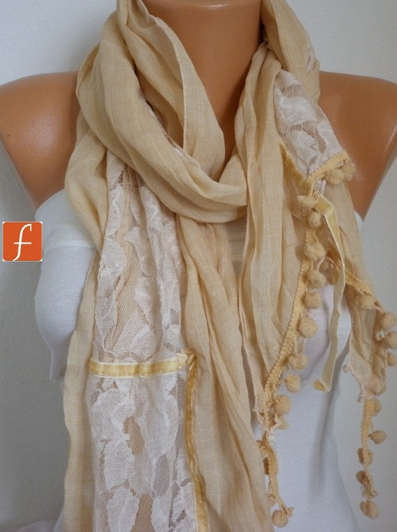 Cotton Lace Shawl Scarf Women Shawl Scarf -  Cowl