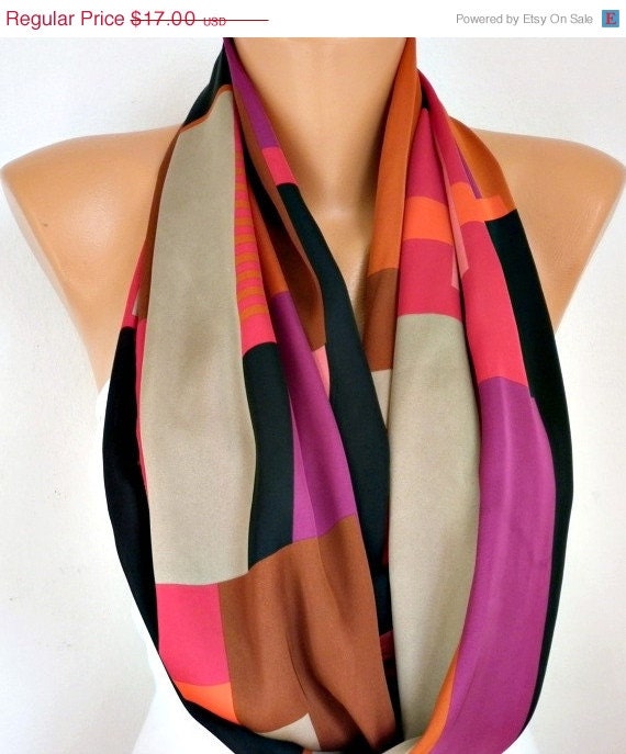 BIG SALE Chevron - Infinity Scarf Shawl Circle Scarf Loop Scarf  Gift -fatwoman