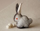 BABY FELTED BUNNY Rabbit Toy -- Handmade pure wool felt -- Unique soft animal sculpture