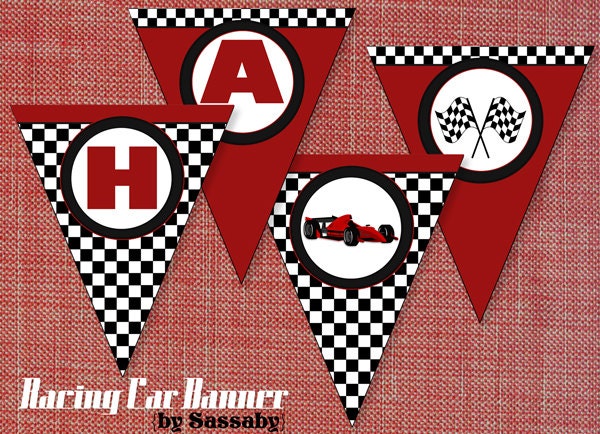 Racing Car/Grand Prix Banner - Boys Birthday Party - DIY PRINTABLE FILE Il_170x135