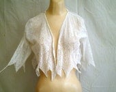 Edwardian Vintage All Lace Jacket Handkerchief Hem Downton Abbey Garden Party