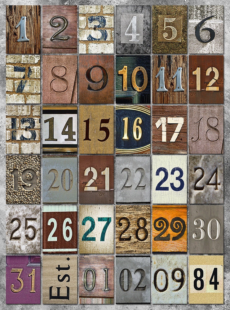 Numbers Photo Art - UNFRAMED, Wedding Date Numbers, Personalized Wedding Gift Idea