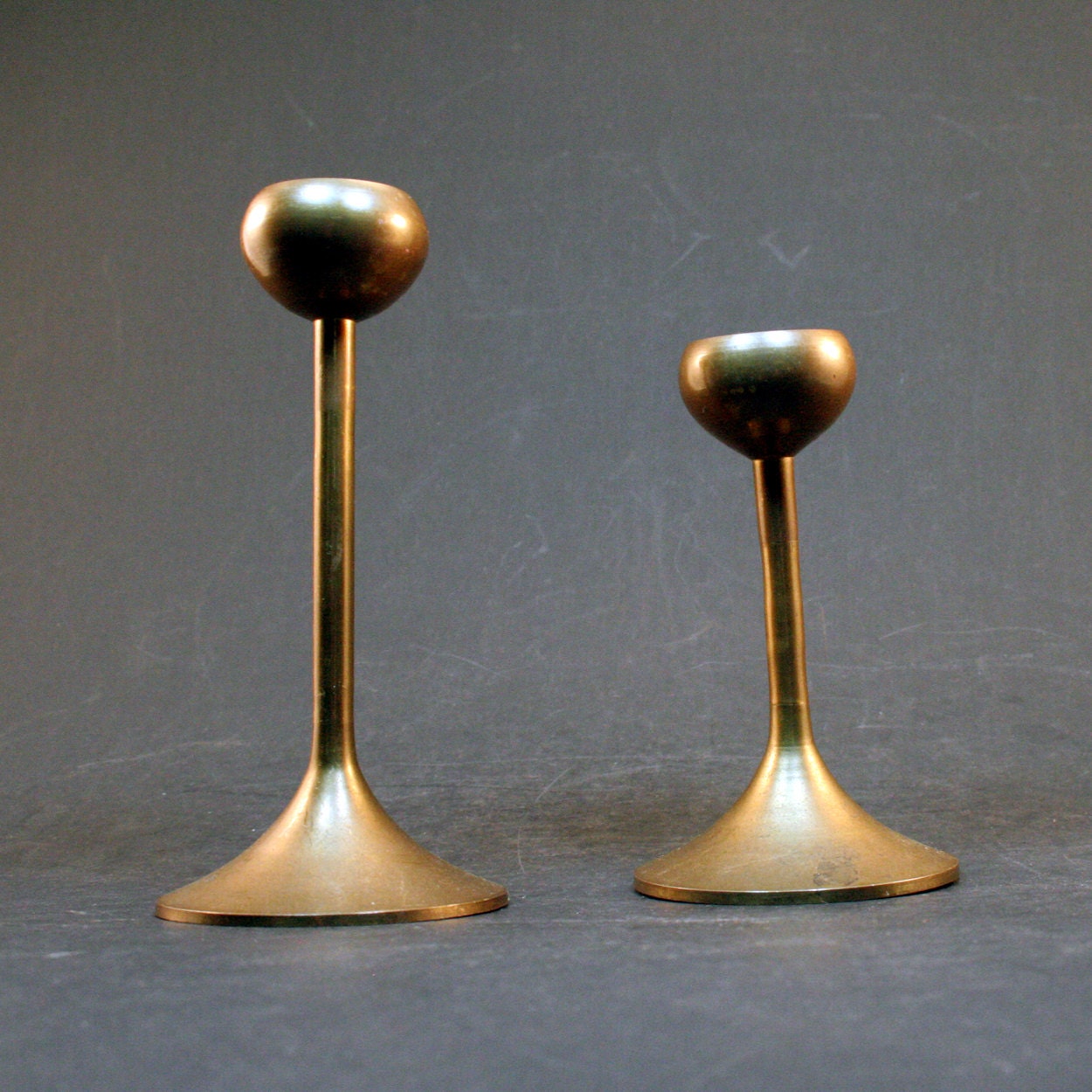 Vintage Brass Candle Holders - Modern Design