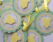 Gender Neutral Baby Shower Favor Tags - Green and Yellow Il_170x135