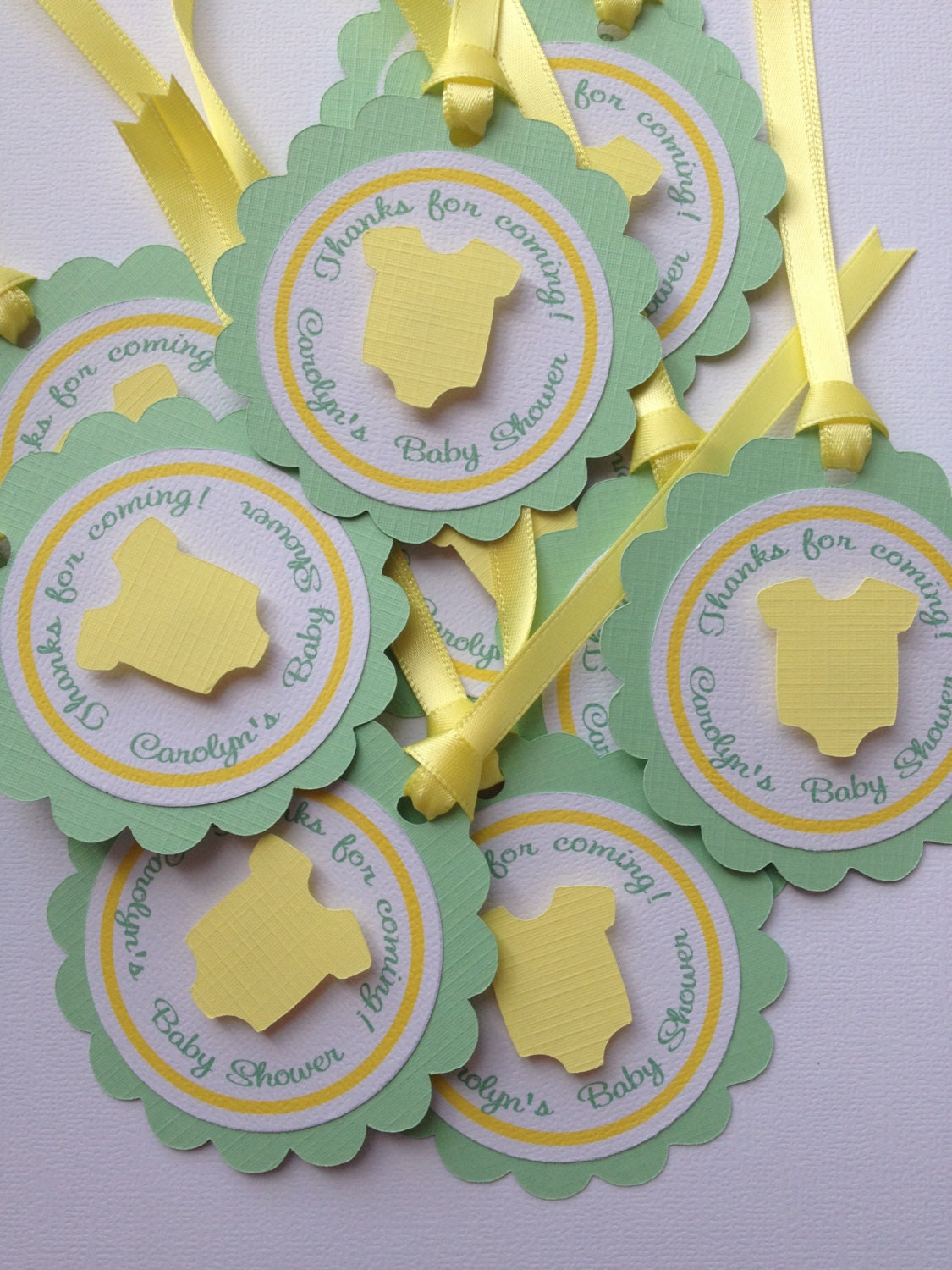 Gender Neutral Baby Shower Favor Tags - Green and Yellow Il_570xn