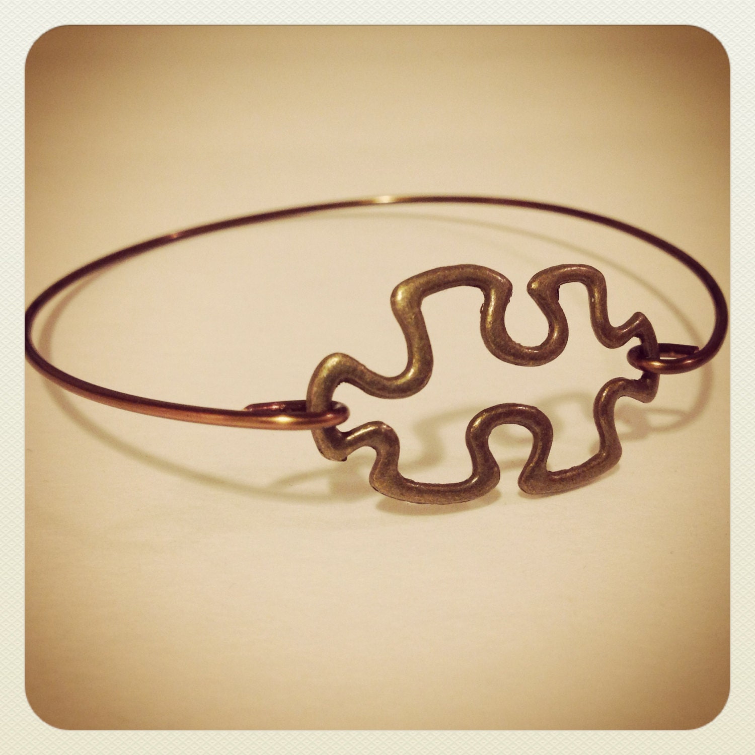 Reserved Listing for Stephanie-Every Piece Fits-Autism Awareness Bangle, Bronze, Stacking Bangle
