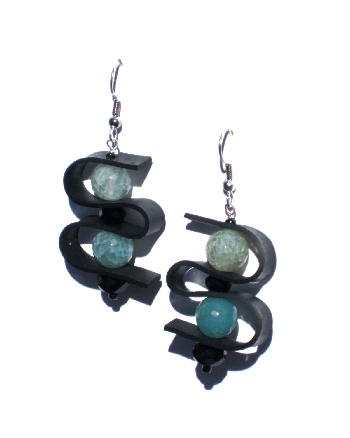 Upcycled Recycled / Inner Tube / Salvaged Aqua Beads