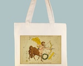 Sagitarius Astrological Sign Vintage Star Chart Illustration 15x15 Tote -- other tote sizes available