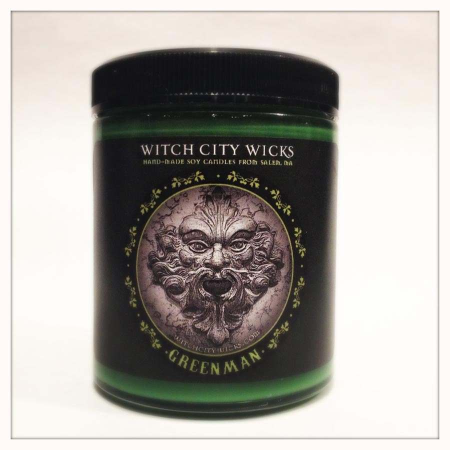 Greenman oakmoss amber scented 6 oz. soy candle jar