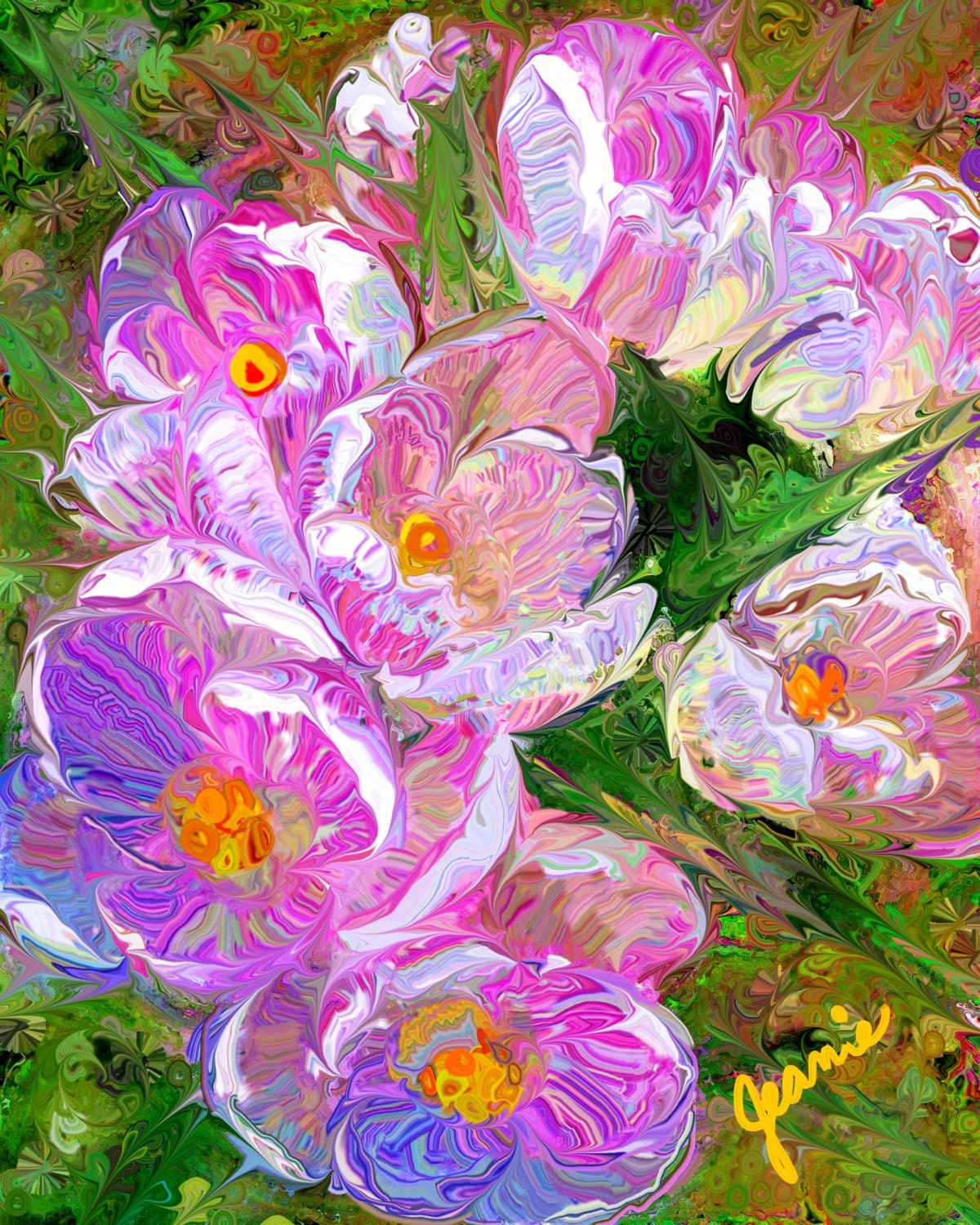 Crocus mean Spring. Pink, purple and violet with orange and yellow centers.