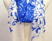 Let's Fly Away Bird Print Lightweight Fashion Scarf Shawl Wrap Black Mint Tan Women's Accessory