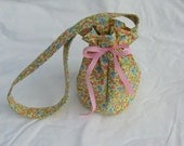Yellow - Butterfly - Blue - Drawstring Tote Bag