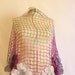 CROCHET SHAWL purple grey  Flower Mohair Triangle  wedding bride   scarf wrap warm collar