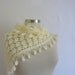 Ivory shawl, bonnet hot new knitting handmade crcohet wedding bridal shawl.knitting, fashion,shrug,stole, capelet, cream, women, scarflette