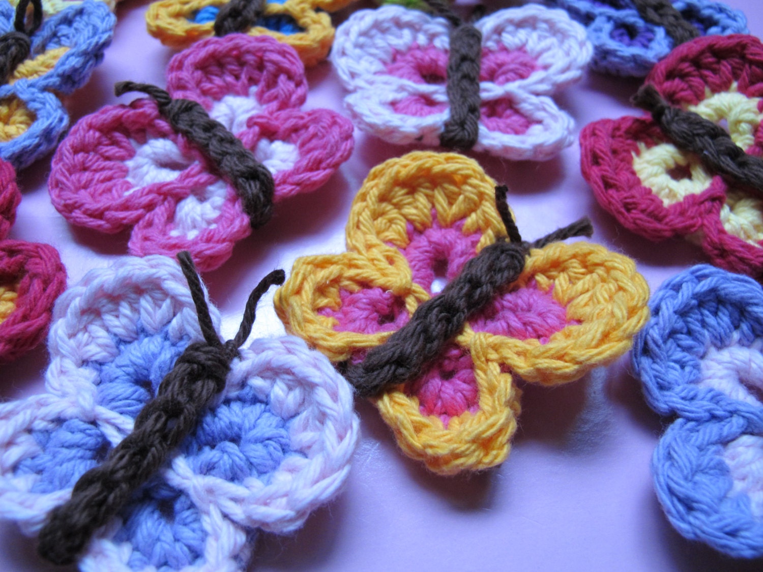 CROCHET PATTERN - Bountiful Butterflies - a butterfly applique - Instant PDF Download