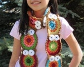Crochet Pattern - B HOO UR Scarf - a colorful owl scarf - Instant PDF Download