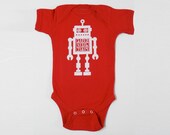 Robot Baby Bodysuit -  Baby Onesie in Red