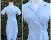 Vintage 50s 60s Dress Nurse Waitress Maid uniform