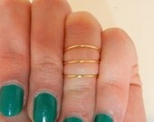 Knuckle Rings, Mid Finger Rings, Gold Midi Rings, Set of 3 Simple Rings, Above the Knuckle Rings