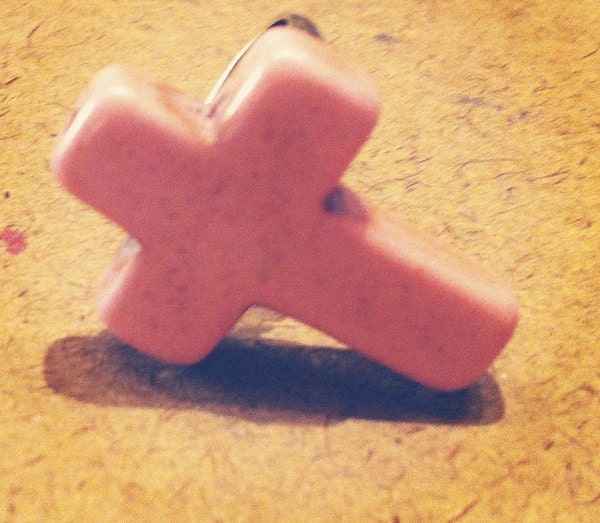 SALE Pink Cross Ring Adjustable