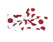 NEW 2013 WRAP COLLECTION - White with Red Polka Dots print head wrap/scarf / headband / adult / spring / summer / nautical