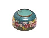 Vintage Chinese 1970s Enamel, Brass, Cloisonne Handmade Bowl