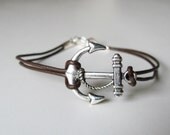 Anchor Bracelet Anchor Jewelry Nautical Bracelet Nautical Jewelry Hunger Games Jewelry Women Jewelry Gift Gifts For Men Leather Bracelet