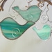 3 Custom BIRDS - Wedding Party Favors in Streaky Blue Green Stained Glass or Your Glass Choices