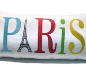 Custom Design Lumbar Pillow Cover with Invisible Zipper - 12" x 24" embroidered pillow cover on white cotton