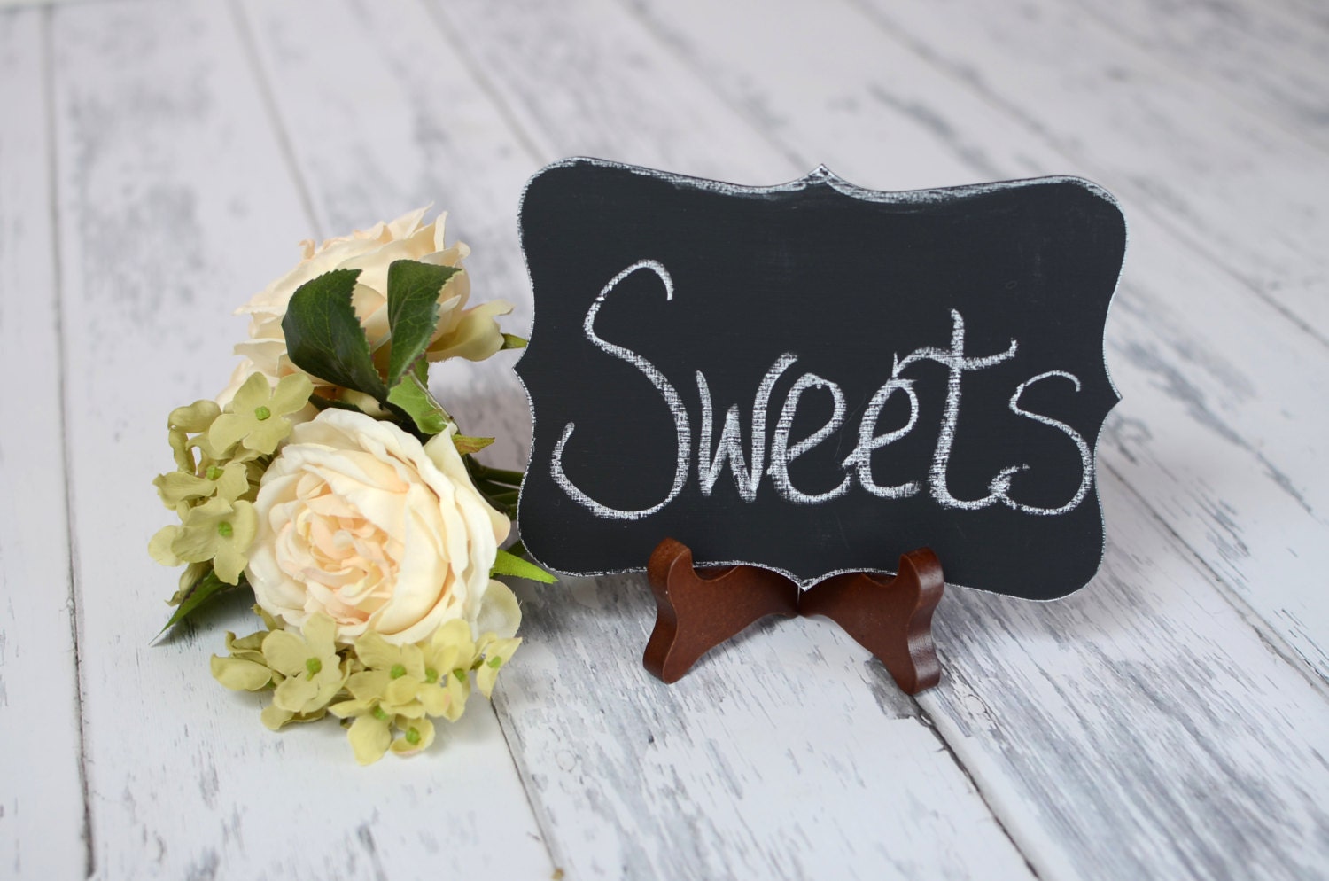 5 x 7" Chalk Board Wedding Sign with Easel- Ready to Ship.