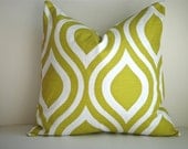 SET Of TWO- 18x18 Designer Pillow In Emily Artist Green  - Front And Back