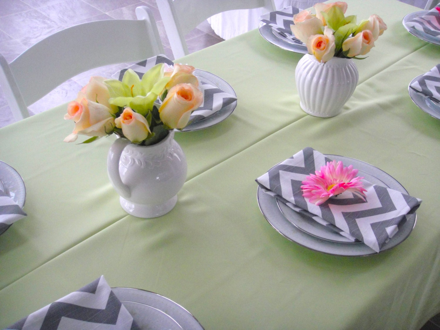 Table Napkins In Chevron Grey - SET OF 4