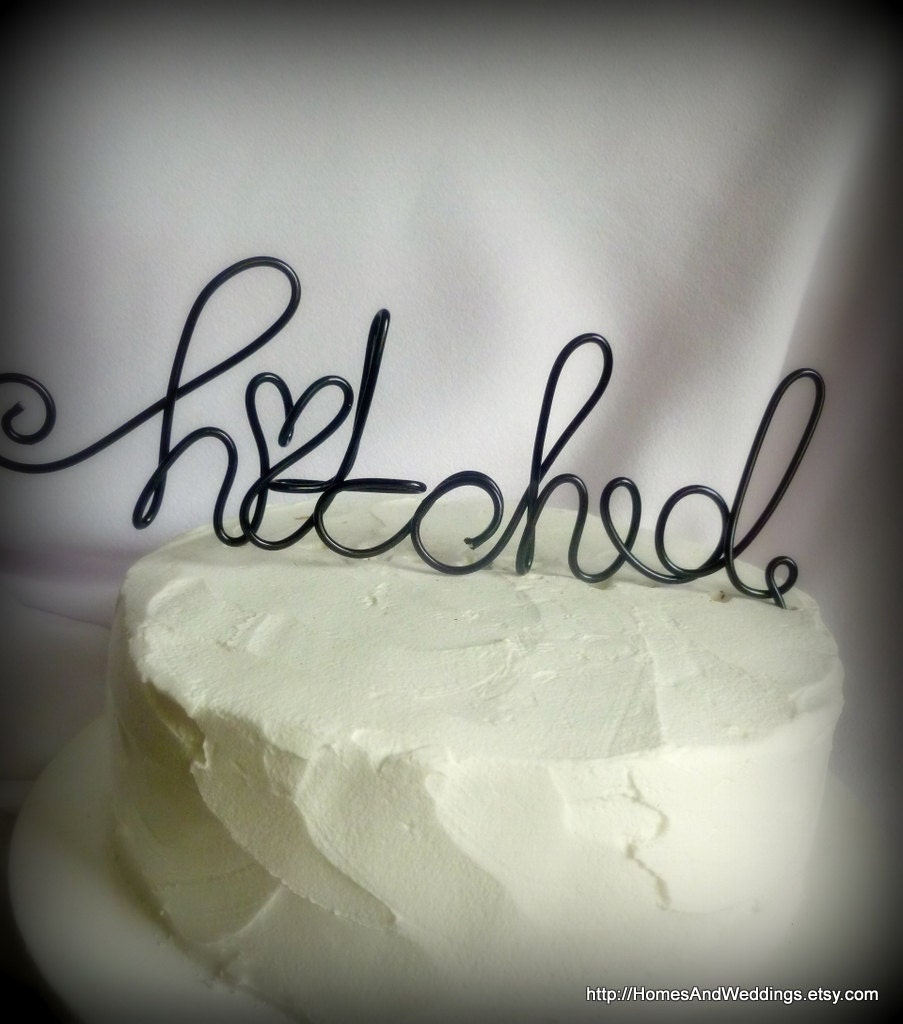 Rustic Cake Topper, Hitched Style 2