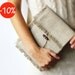 Rustic iPad case Organic linen Fringe Grey Eco gift Neutral Hippie chic