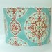 Medium Drum Lamp shade in Aqua and Coral Suzani Print