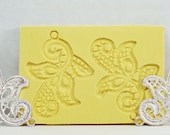Lace appliques DE249 - Flexible Silicone Mold - Crafts, Jewelry, Resin, PMC, Soap, Food, Scrapbooking, Polymer Clay, Push Mold